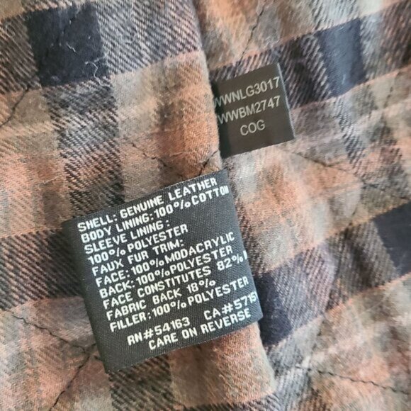 Black Rivet Brown Leather Hooded Jacket Coat Faux Fur Flannel Lined Rugged XL - Picture 7 of 9